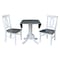 International Concepts Round 42 in. Dual Drop Leaf Dining Table with 2 Splat Back Chairs - 3 Piece Dining Set, 42 in W K05-42DP-C170P - alternate 4